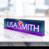 VWAQ Personalized Name Plate for Desk - Clear Acrylic Glass Art - Custom Office Decor Nameplate Sign - Personalized Gift - ACS69