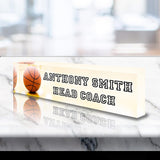 VWAQ Personalized Basketball Name Plate for Desk - Clear Acrylic Glass Art - Customized Office Decor Nameplate Sign - Personalized Gift - ACS85 