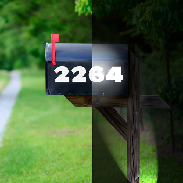 VWAQ Reflective Mailbox Decals 5 Sets - Numbers 0-9 Die Cut Stickers - Self Adhesive Weather Proof Vinyl for Home and Business - RFMB2
