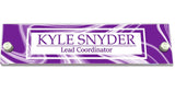 VWAQ Personalized Purple Marble Name Plate for Wall - Clear Acrylic Glass - Custom Office Decor Nameplate Sign Gift - WACS42
