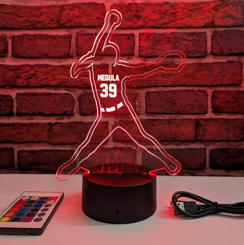 Custom Jersey LED Name Night Light up Sign Softball Player - Personalized Edge Lit Acrylic Baseball Sports Gift - VWAQ ACR1