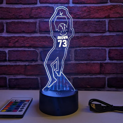 Custom Name Acrylic Football Player - Personalized Acrylic Sign - LED Light Sign - Acrylic Night Light - Football Player Gift - VWAQ ACR4