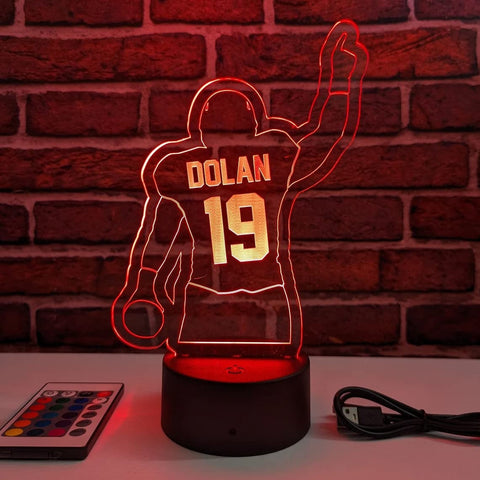 LED Name Custom Night Light up Sign - Edge Lit Acrylic Football Player - Personalized Lamp Acrylic Name Sign VWAQ ACR7