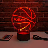 Custom Basketball Night Light Lamp - Personalized LED Basketball Light up Sign - Basketball Player Gift Night Lamp Name Plate VWAQ ACR11