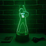 Personalized LED Lamp Name Baseball Night Light up Sign - Edge Lit Acrylic Baseball Player VWAQ ACR9