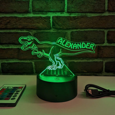 Personalized LED Name Dinosaur Night Light up Sign - Nursery Decor Custom Night Light Art Deco Lamp VWAQ ACR13