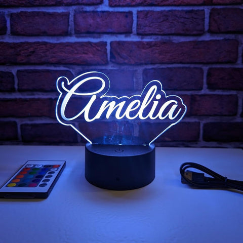 Custom LED Name Night Light Personalized Acrylic Desk Lamp - Kids Room Decor Name Sign VWAQ ACR15