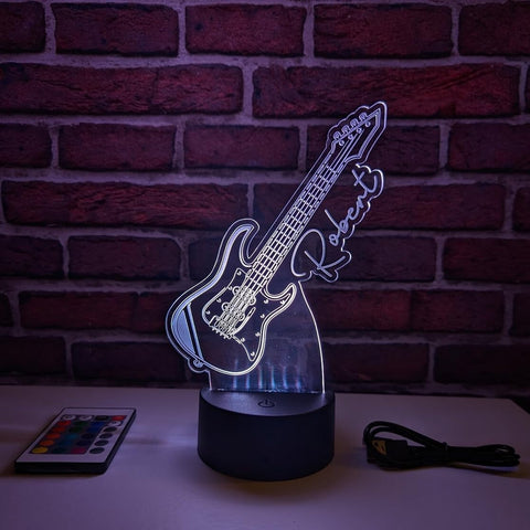 LED Name Custom Night Light up Sign - Acrylic Art Deco Lamp Bass Guitar - Personalized Name Music Gift VWAQ ACR16