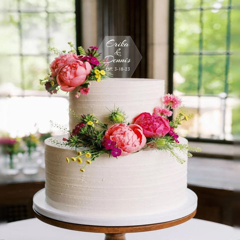 Custom Name Acrylic Wedding Cake Topper, Mr Mrs Wedding Decor VWAQ ACR20
