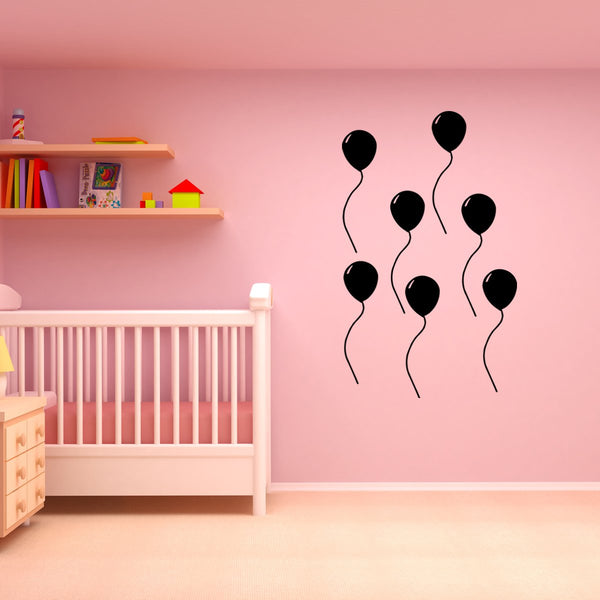 VWAQ Peel and Stick Pack of 7 Balloons Vinyl Wall Decal (Choose Color) - VWAQ Vinyl Wall Art Quotes and Prints