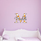 VWAQ Cow Print Monogram Custom Name Peel & Stick Wall Decal for Kids Room - CC1 - VWAQ Vinyl Wall Art Quotes and Prints