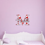 VWAQ Cow Print Monogram Custom Name Peel & Stick Wall Decal for Kids Room - CC1 - VWAQ Vinyl Wall Art Quotes and Prints