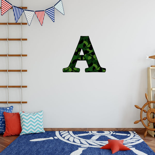 VWAQ Camoflauge Letter of your choice Peel and Stick Vinyl Wall Decal - VWAQ Vinyl Wall Art Quotes and Prints