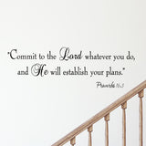VWAQ Proverbs 16:3 Commit To The Lord Whatever You Wall Quotes Decal - VWAQ Vinyl Wall Art Quotes and Prints