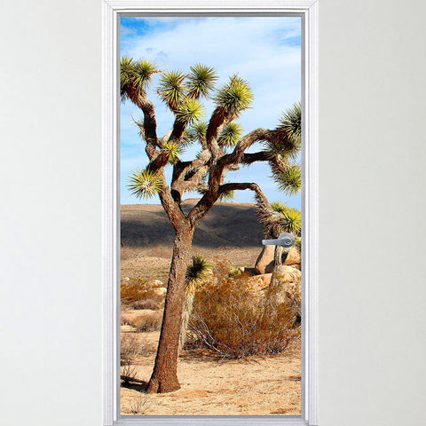 VWAQ Vinyl Desert Door Mural - Joshua Tree Door Wrap Kids Bedroom - DM2