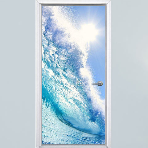 VWAQ Ocean Door Mural Decor - Vinyl Beach Water Bedroom Door Wrap Decal Sticker - DM4