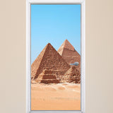 VWAQ Pyramids Of Giza Vinyl Door Wrap - Egypt Mural, Egyptian Door Decor - DM6