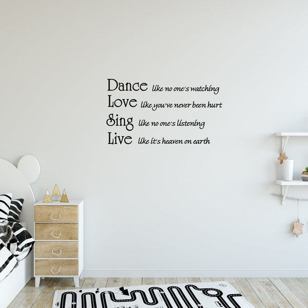 VWAQ Dance Like No One's Watching Quote Dance Decal - VWAQ Vinyl Wall Art Quotes and Prints