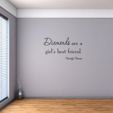 VWAQ Diamonds Are a Girl's Best Friend Marilyn Monroe Vinyl Wall Decal - VWAQ Vinyl Wall Art Quotes and Prints