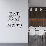 VWAQ Eat Drink And Be Merry, Kitchen Wall Quotes Decal - VWAQ Vinyl Wall Art Quotes and Prints