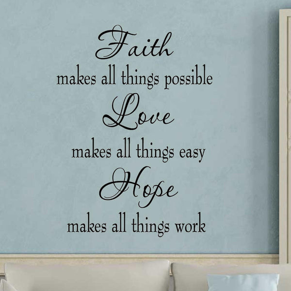 VWAQ Faith Makes All Things Possible Wall Quotes Decal - VWAQ Vinyl Wall Art Quotes and Prints