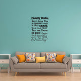 VWAQ Family Rules Wall Decal - VWAQ Vinyl Wall Art Quotes and Prints