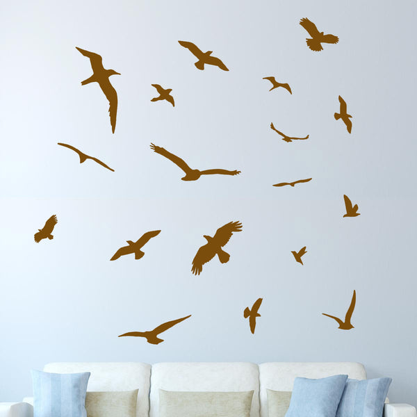 Flock of Birds Wall Decals Peel n Stick Removable Stickers Birds Nature ...