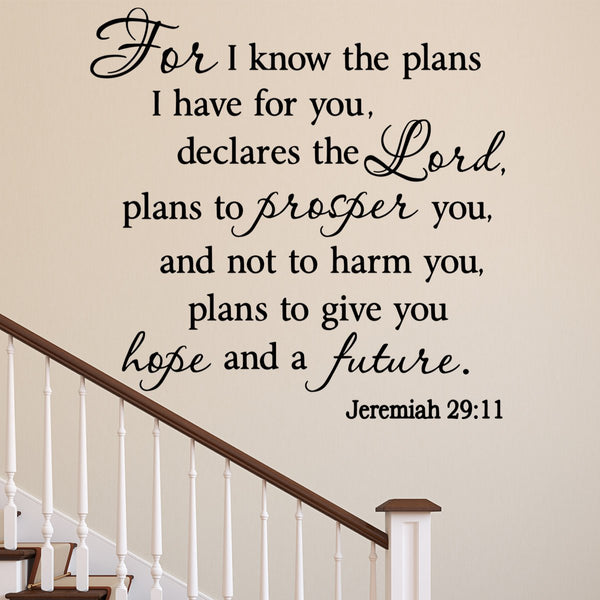 VWAQ For I Know the Plans I Have for You Faith Wall Quotes Decals (FV) - VWAQ Vinyl Wall Art Quotes and Prints