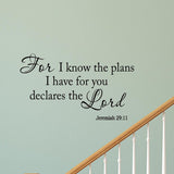 VWAQ For I Know the Plans I Have for You Wall Decal - VWAQ Vinyl Wall Art Quotes and Prints