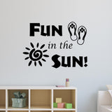 VWAQ Fun in The Sun Sticker - Fun Wall Decals Quotes - Sun Vinyl Wall Art - VWAQ Vinyl Wall Art Quotes and Prints