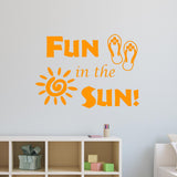 VWAQ Fun in The Sun Sticker - Fun Wall Decals Quotes - Sun Vinyl Wall Art - VWAQ Vinyl Wall Art Quotes and Prints