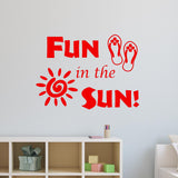 VWAQ Fun in The Sun Sticker - Fun Wall Decals Quotes - Sun Vinyl Wall Art - VWAQ Vinyl Wall Art Quotes and Prints