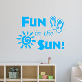VWAQ Fun in The Sun Sticker - Fun Wall Decals Quotes - Sun Vinyl Wall Art - VWAQ Vinyl Wall Art Quotes and Prints