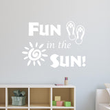 VWAQ Fun in The Sun Sticker - Fun Wall Decals Quotes - Sun Vinyl Wall Art - VWAQ Vinyl Wall Art Quotes and Prints