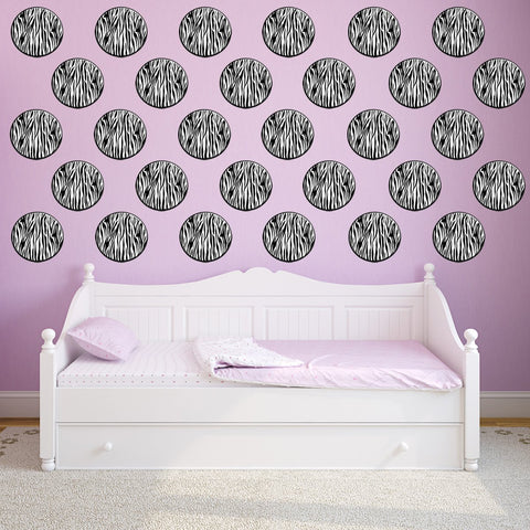 VWAQ Zebra Print Polka Dots Peel and Stick Wall Decals (GD2) - VWAQ Vinyl Wall Art Quotes and Prints