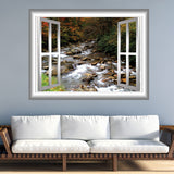 VWAQ Rocky Mountain Stream Window Frame Peel and Stick Vinyl Wall Decal - GJ401 - VWAQ Vinyl Wall Art Quotes and Prints