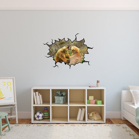 Monster Looking Through Cracked Wall Vinyl Wall Decal Sticker. #OS_DC797