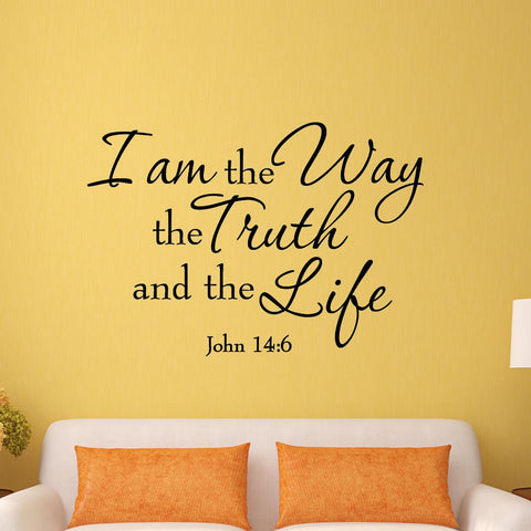 VWAQ I Am the Way the Truth and the Life John 14:6 Wall Decal - VWAQ Vinyl Wall Art Quotes and Prints