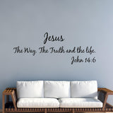 VWAQ Jesus The Way, The Truth And The Life - John 14 6 Vinyl Decal Bible Verses For Wall - VWAQ Vinyl Wall Art Quotes and Prints