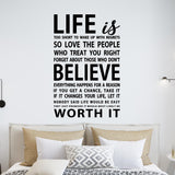 VWAQ Life Is Too Short To Wake Up With Regrets Vinyl Wall Decal 