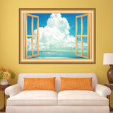 VWAQ Ocean Clouds Peel and Stick Wall Decal Window Frame Vinyl Wall Decal - NW86