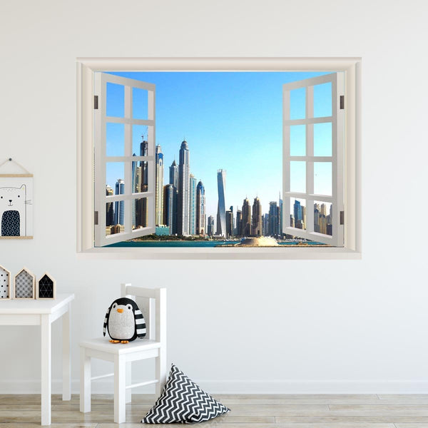 VWAQ Dubai Wall Mural Decor - Unted Arab Emirates Wall Decal, 3D Window Sticker - NWT10 - VWAQ Vinyl Wall Art Quotes and Prints