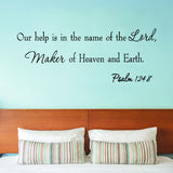 VWAQ Our Help is in the Name of the Lord Psalm 124:8 Vinyl Wall Decal - VWAQ Vinyl Wall Art Quotes and Prints