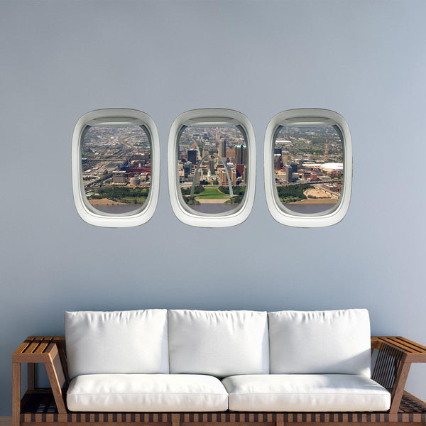 VWAQ St. Louis Arch Airplane Window View Wall Decals - PPW46 - VWAQ Vinyl Wall Art Quotes and Prints