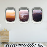 VWAQ Pack of 3 Landscape Wall Stickers Airplane Window Decals Kids Room Decor - PPW7 - VWAQ Vinyl Wall Art Quotes and Prints