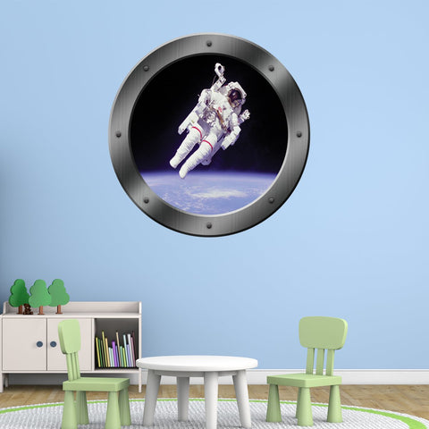 VWAQ Peel and Stick Astronaut in Space Porthole Vinyl Wall Decal - PS1 - VWAQ Vinyl Wall Art Quotes and Prints
