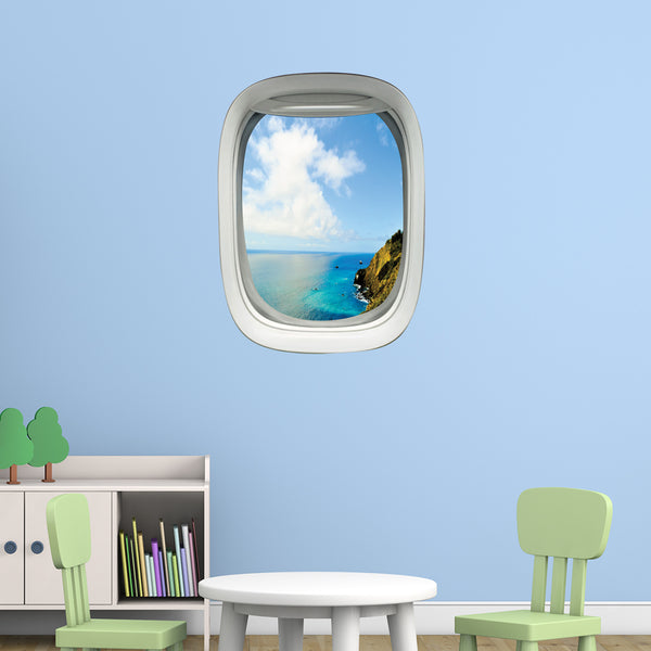 VWAQ Peel and Stick Airplane Window Ocean Mountainside View Vinyl Wall Decal - PW15 - VWAQ Vinyl Wall Art Quotes and Prints
