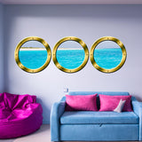 VWAQ Cruise Ship Porthole Wall Stickers - Peel And Stick Window Decals, 3D Ocean Wall Art - SPW24 - VWAQ Vinyl Wall Art Quotes and Prints