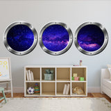 VWAQ Spaceship Window Wall Decals For Kids Rooms, Outer Space Window Galaxy Wall Stickers - VWAQ Vinyl Wall Art Quotes and Prints