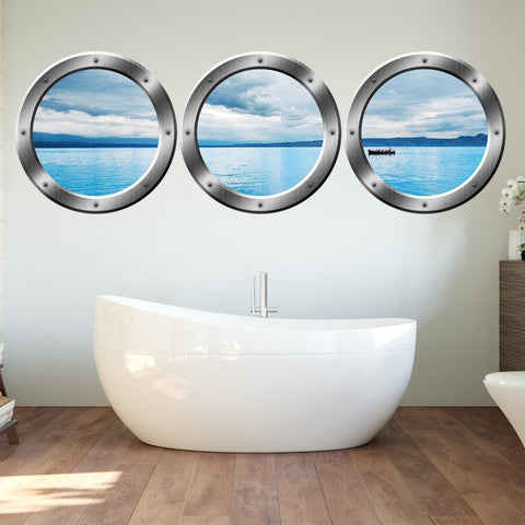 VWAQ PORTHOLE WALL DECAL, Ocean View Stickers - SPW2 no background